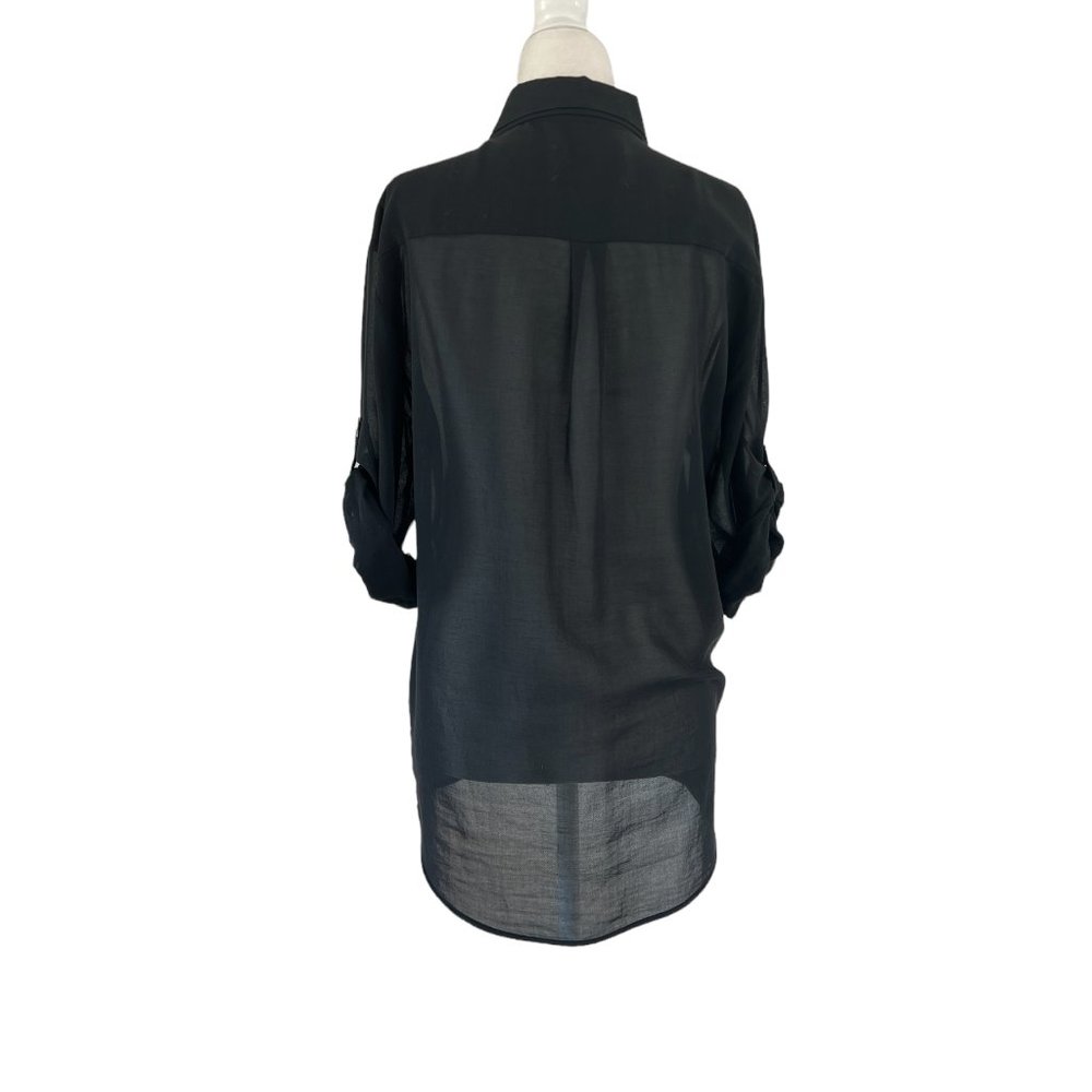 Maison Martin Margiela Black Linen Cotton Button Up Blouse - Picture 3 of 6